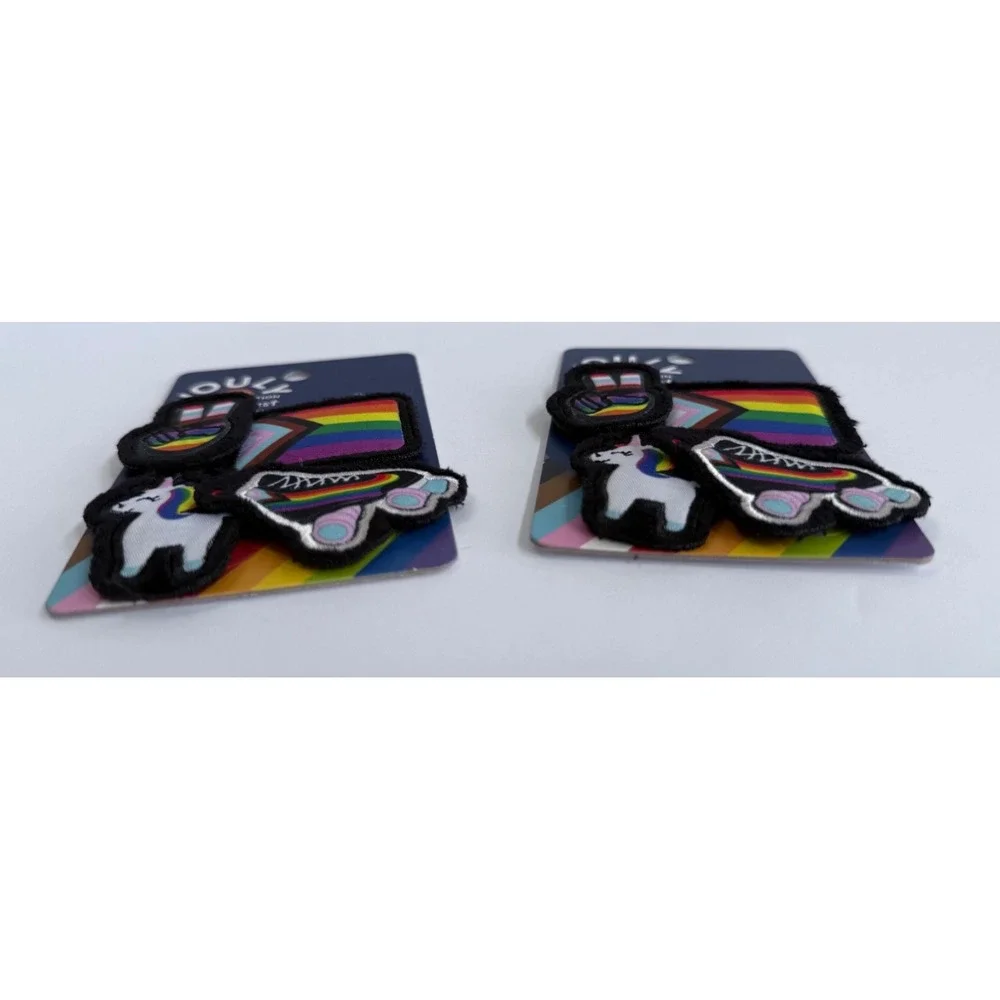 Youly Pride Collection Dog Collar Charm Set Rainbow Unicorn Skate Petco NWT
